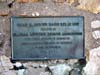 Memorial plaque on the relay hut