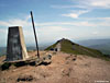 The trig point and cairn on Ben Vorlich
