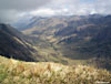 Looking east along Glencoe from the col east of Sgorr nam Fiannaidh