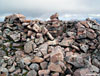Huge summit cairn on Sgorr nam Fiannaidh