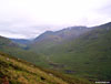Looking west down Glen Nevis on the way up Binnein Beag