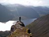 Some bloke with Loch na Sealga and Beinn Dearg Bheag behind