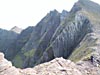 Looking back at Sgurr Fiona and the Corrag Bhuidhe pinnacles