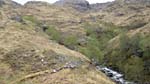 The start of the ascent by Finiskaig River, east of Sourlies