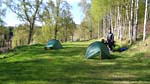 Tents pitched, we're ready for the pub