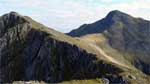 Looking back at Sgurr Fhuaran, with the north-east face of Saighead in the foreground