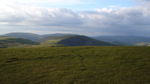 Looking north over Firthybrig Head and Lochcraig Head to Broad Law in the distance
