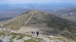 Heading up from the col, with Meikle Pap behind