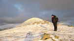 Fighting the wind on Meall nan Tri Tighearnan

